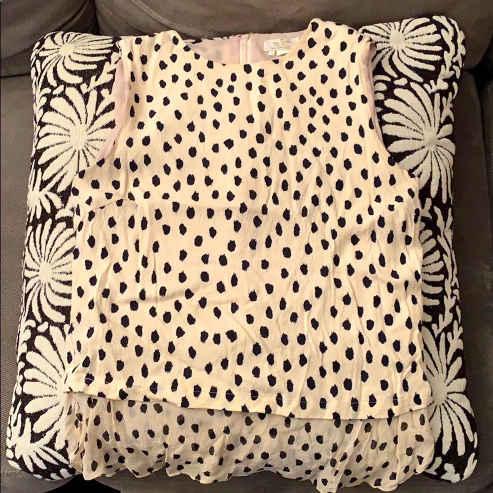 Kate Spade New York Sm Baby Pink w/ Black Dots Top